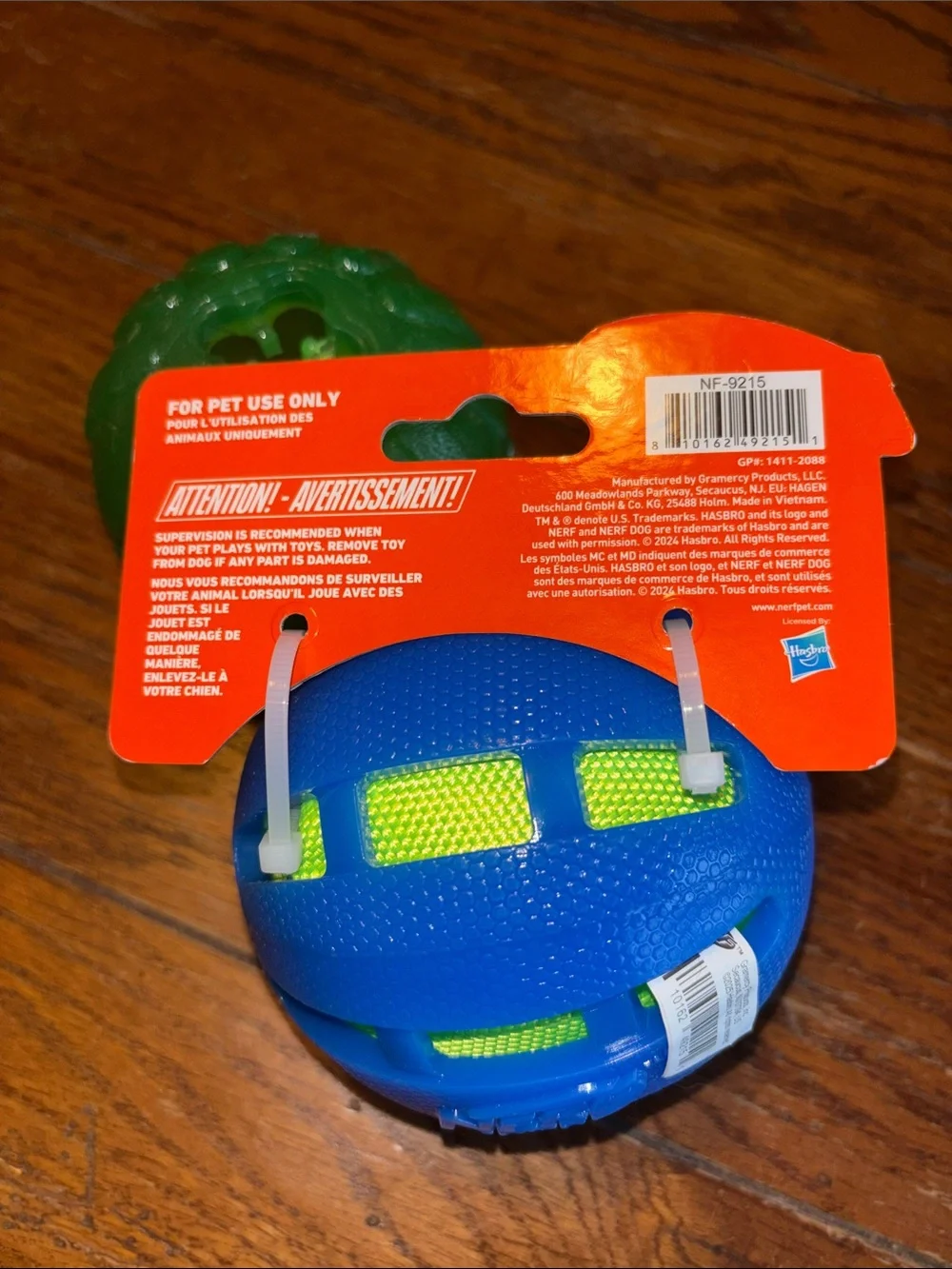 Nerf Dog Crinkle & Squeak Blue & Neon Green Treat Ball